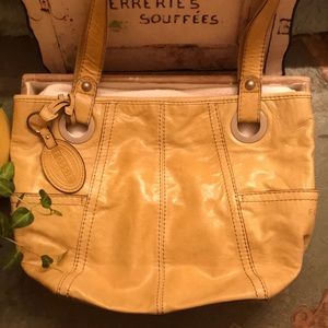 Vintage Yellow Fossil leather, lovely shoulder bag